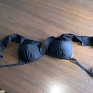Black padded push-up bikini top